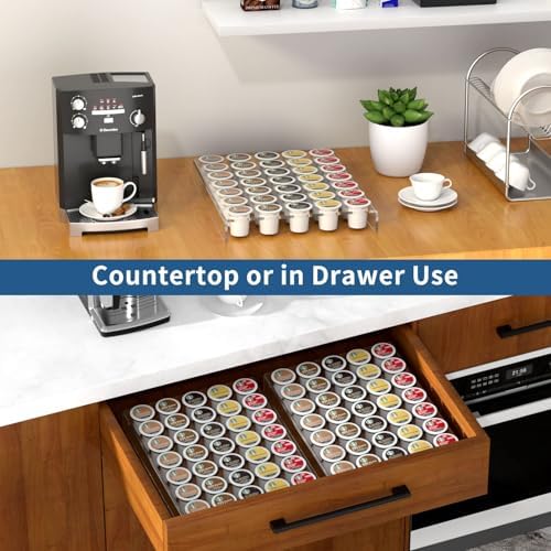 AITEE Acrylic K Cup Drawer Organizer Tray Pod Holder for 35 Coffee Capsules