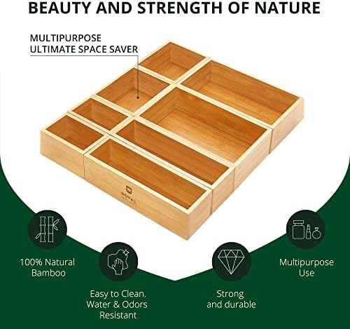 ROYAL CRAFT WOOD Bamboo Jewelry Organizer Box & Chests Set - Versatile Storage Solution for Makeup, Jewelry, and Bathroo
