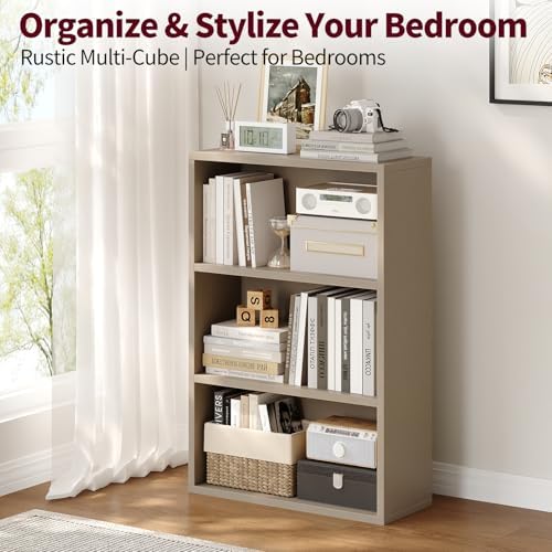ALISENED 3-Tier Bookshelf, 23.6 × 9.4 × 35.2in, Small Bookshelf
