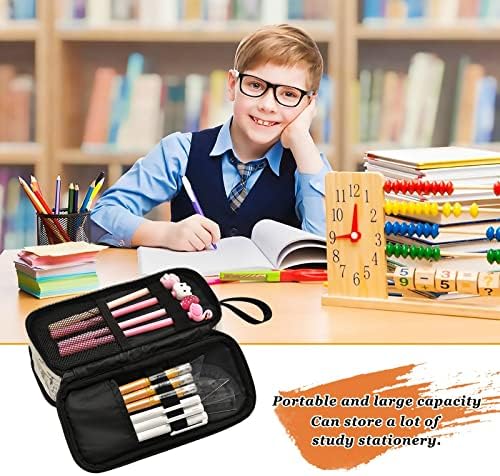 Fisyme Western Desert Cowboy Pencil Case Large Capacity Pen Box Makeup Pouch Holder Organizer Stationery Bag for School Office College Traval Adults