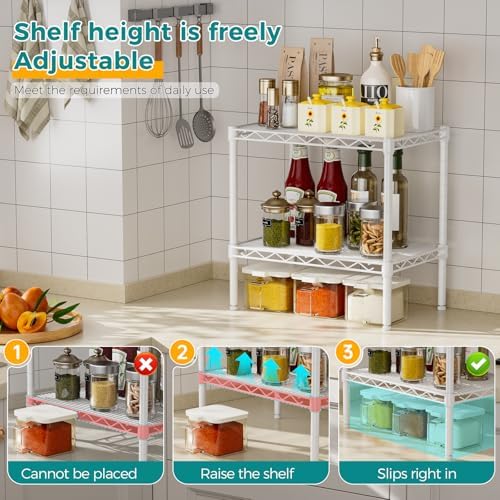 SINGAYE Bookshelf Shelves Bookcase Shelf 2 Tier Wire Shelving Adjustable