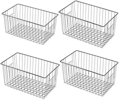 4 Pack Freezer Organizer Bins - Stand up Freezer Organizers for 16 Cu.Ft Upright Freezer, Easily Get Food Improve Air Ci