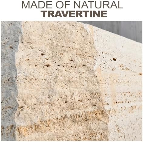 Koville Natural Travertine Tray, Coffee Table Vanity/Decorative Tray for Jewerly, Watch, Perfume Candle Storage for Bedr