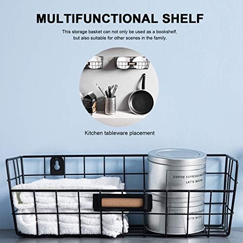 Wall Mounted Wire Basket Kitchen Storage Pantry Organizer Fruit Basket Varying Sizes Set of 3 Black