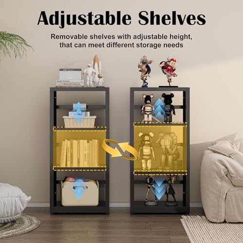 SteeLoong 3 Tier Bookcase,Metal Bookshelf with Adjustable Feet & Shelves