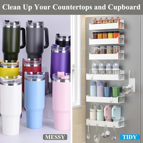 HuggieGems Magnetic Water Bottle Holder for Refrigerator, Cup Holder Organizer for Stanley and Tumbler for Kitchen, 6 Pa