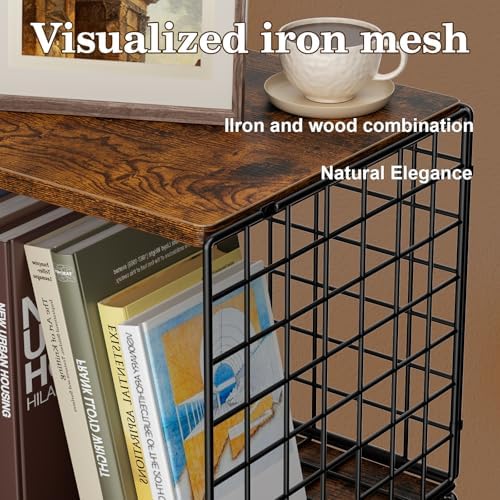 Dmevkic 2 Cube DIY Stackable Small Bookcase,Bookshelf for Small Spaces,Cube Storage Organizer for Living Room, Bedroom, 