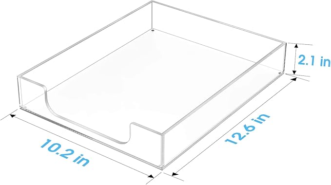 MaxGear Acrylic Letter Tray | Clear Desk Organizer for Papers, Documents, Notebooks, Multi-Function File Tray, Desktop Organizer for Office, Home