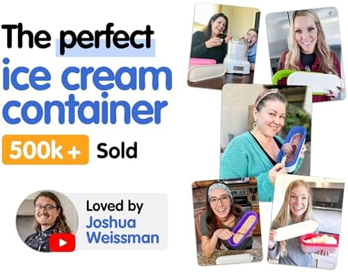 SUMO Set of 2, Ice Cream Containers for Homemade Ice Cream - 1.5 Quart Each, Reusable Freezer Storage Containers - Blue