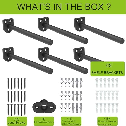 4 in Hidden Floating Shelf Brackets 6 Pack, 1/4" Thick Heavy Duty