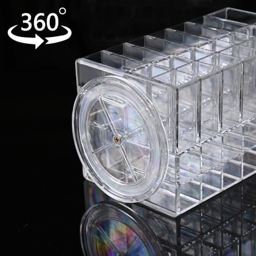 Ikee Design Acrylic Rotating Lipstick Gloss Make Up Organizer with 53 Slots