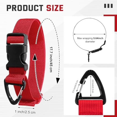 12 Pack Adjustable Extension Cord Holder Straps,Red