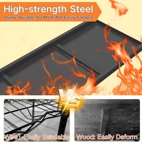 Metal Bookshelf Adjustable Bolt-Free Bookcase Heavy Duty Book Shelf 2000LBS