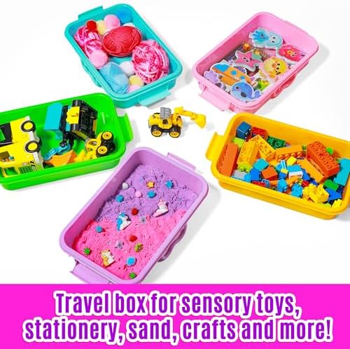 Carolart 3 Pack 12.8 Inch Plastic Storage Bins, Stackable Sensory Bin