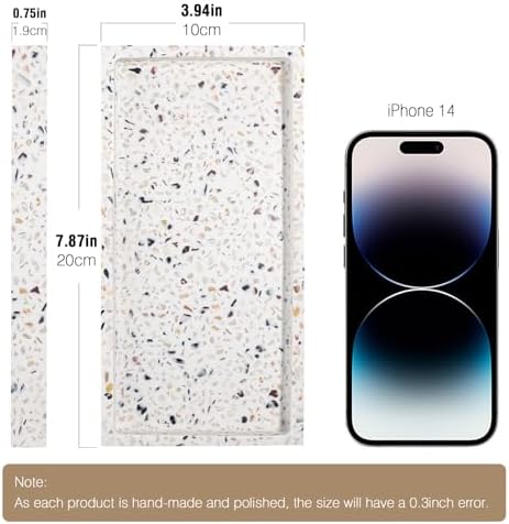 Luxspire Resin Bathroom Vanity Tray Countertop Organizer, Mini, Terrazzo