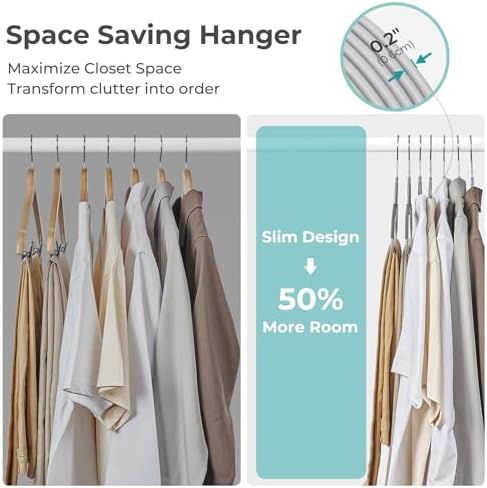 HOUSE DAY Slim Plastic Hangers 30 Pack, Non Slip Gray Clothes Hangers