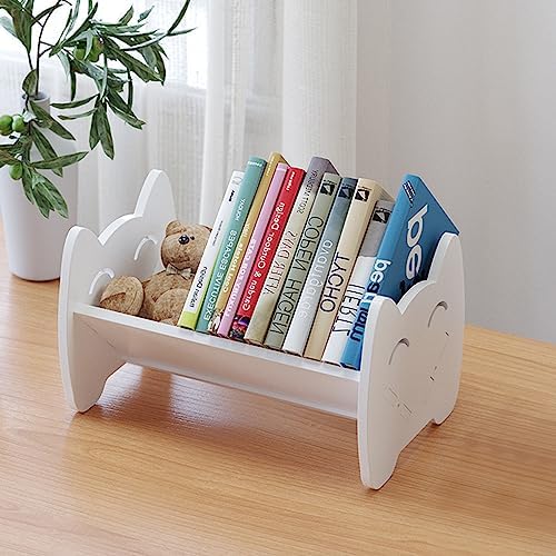 Kids Bookshelf, Mini Desktop Bookshelf with Tilted Shelf for Desk, Tabletop Book Shelf and Storage Rack in Living Room/O