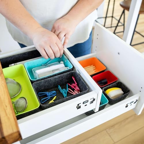 Three by Three Seattle Felt Storage Bins w/Expandable Bin, Set of 8