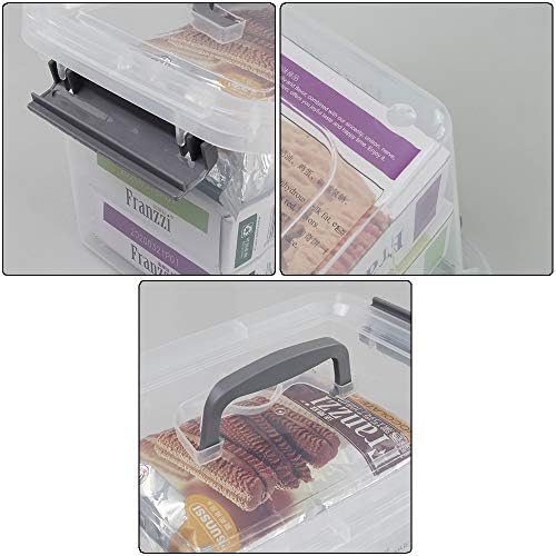 Bringer Plastic Storage Bins with Lids 6-Pack, 6 Quart Clear Organizer Bins