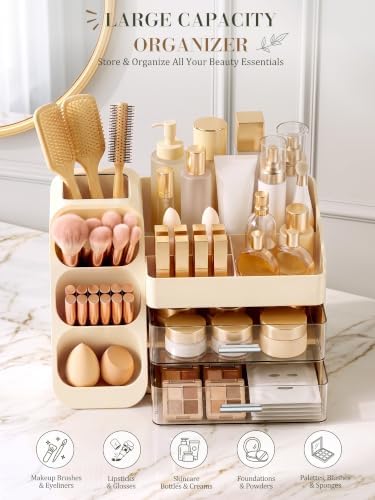 Large Makeup Organizer Countertop for Vanity Skincare Organizers Cream