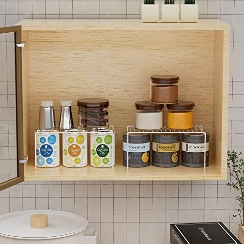 Redrubbit 6 Pack(10.6 x 5.1 Inch) Cabinet Storage Shelf Rack, Rustproof Kitchen Counter and Cabinet Shelf, Small Storage