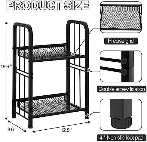 Bookshelf Storage Shelf Bookcase Freestanding Storage Stand for Living Room, Bedroom, Kitchen, Rust Resistance, Easy Ass