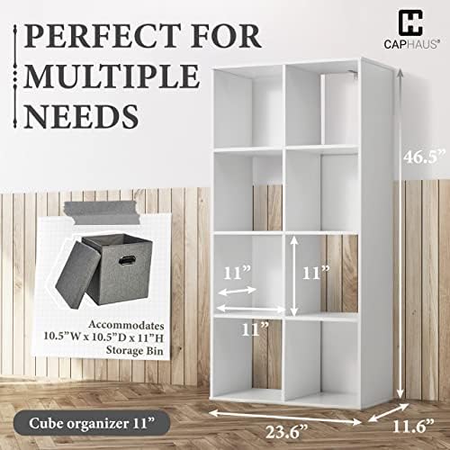 Fencer Wire 11-Inch Cube Storage Organizer Shelf w/Back, with Exterior Edge, Room Storage Shelves Divider, Bookcase, 8-C