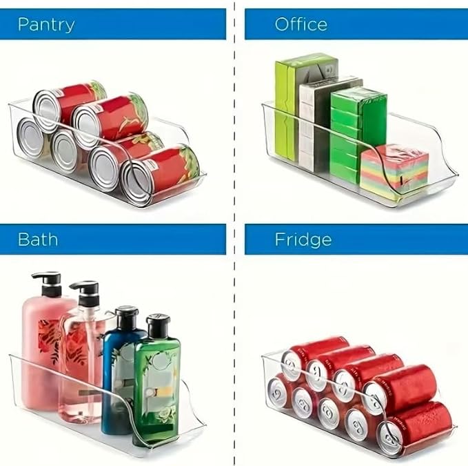 Space-Saving Stacking Can Dispensers， Stackable Beverage Drink Soda Can Dispenser Organizer Holder for Refrigerator Cabinet Pantry Storage Sack Canning Racks,2 Pack