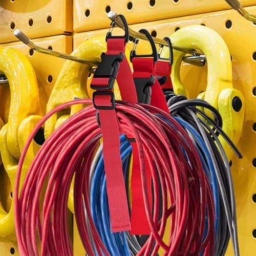 12 Pack Adjustable Extension Cord Holder Straps,Red
