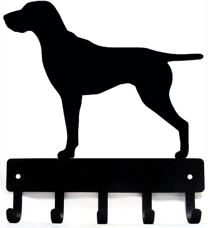 GSP German Shorthaired Pointer Key Holder Dog Leash Hanger for Wall - Large 9 inch Wide with 5 Hooks - Made in USA