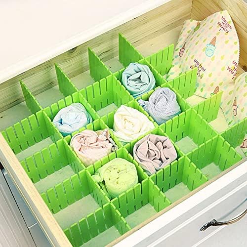ZOENHOU 60 PCS Green Drawer Dividers, 12.6 x 2.8 Inch Adjustable Premium Plastic Drawer Divider Organizers for Makeup Dr