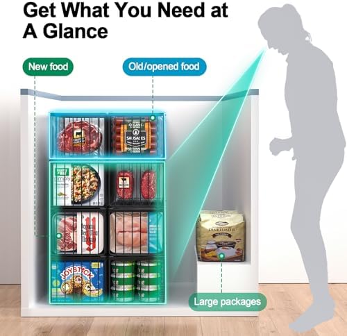 Freezer Organizer Bins, 6 Pack Big Baskets for 5/ 7 Cu.FT Deep Freezer