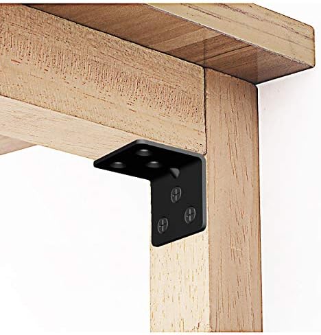 Black Stainless Steel Shelf Bracket,Joint Right Angle Bracket,L Shape Heavy Duty Metal Corner Brace Shelf Supporter for 