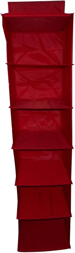 Sweater Rack with 6 Shelves Hold 12 Sweaters, Hats or Bags Made in USA. (Red)