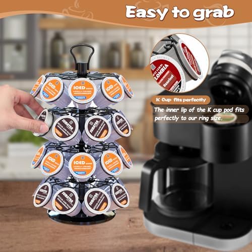 K Cup Holder,4-Tier Coffee Pod Holder Storage Organizer Stand,Holds 36 Pods