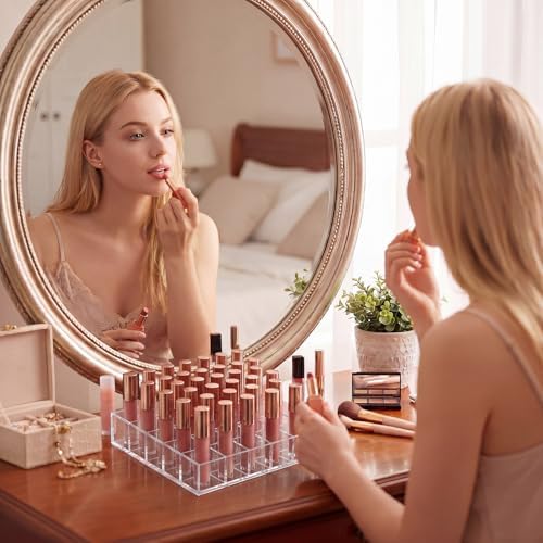 Mumufy Lipstick Holder Clear Acrylic Makeup Organizer Display, 36 Slot