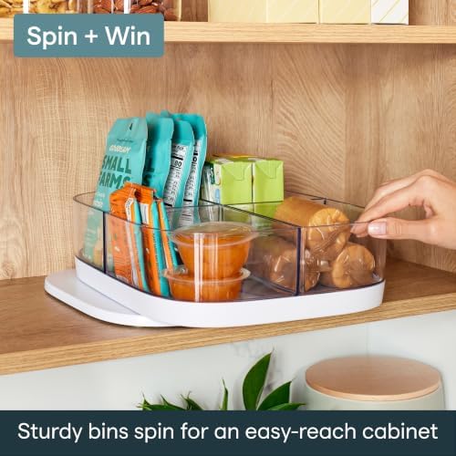 YouCopia MagicTrack Turntable with 4 Bins, Rectangle Lazy Susan Organizer