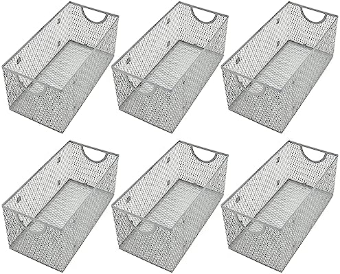 YBM Home Wire Mesh Storage Basket Organizer for CD and DVDs - 6 Pack