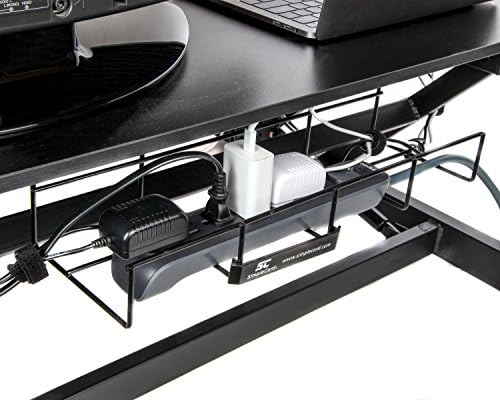 Simple Cord Wire Tray Desk Cable Organizer - 32" Open Slot Raceway to Hold Cables, Cords, or Wires on Desks - Office Cab