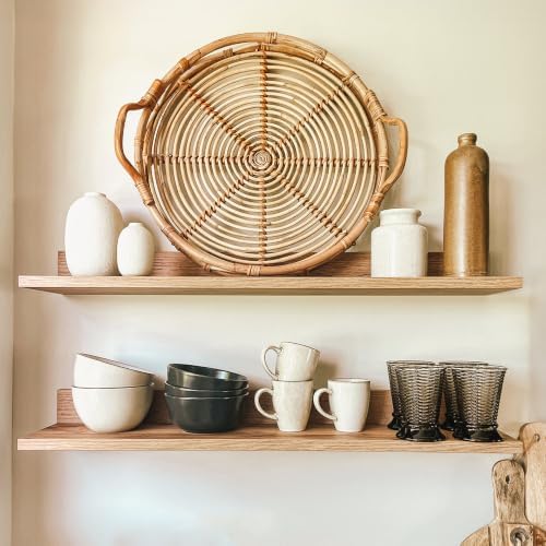 Mobili Fiver, Set of 2 Rachele Shelves, 31.49 in, Rustic Oak, Made in Italy