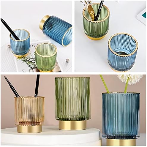DASITON Makeup Brush holder Organizer,Crystal Cosmetic Makeup Brush Glass Brushes Storage Holder, Vintage Make Up Brush 