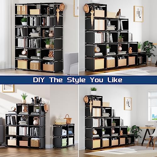 Mavivegue Bookcase, 18-Cube Extra Large Book Shelf, DIY Cube Storage Organizer for Bedroom, Living Room, Home Office - B