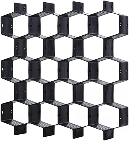 Honeycomb Separator Adjustable Drawer Organizer Divider for Underwear Belt-Scarf Socks Organizer (Black)