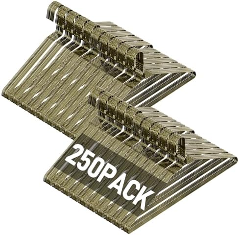 SPECILITE Wire Metal Clothes Hangers Bulk 250 Pack, Ultra Thin, Bronze