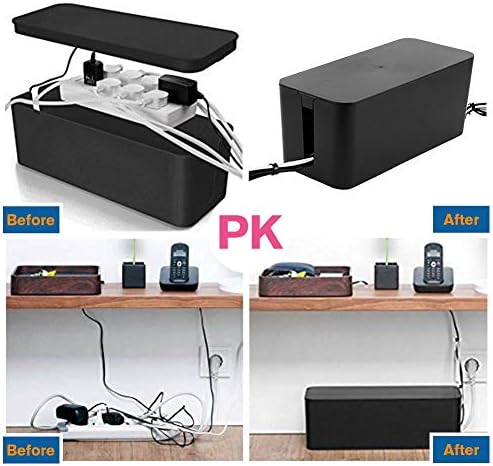 [Set of Three] Cable Management Boxes Organizer, Large Storage Wires Keeper Holder for Desk, TV, Computer, USB Hub, Syst