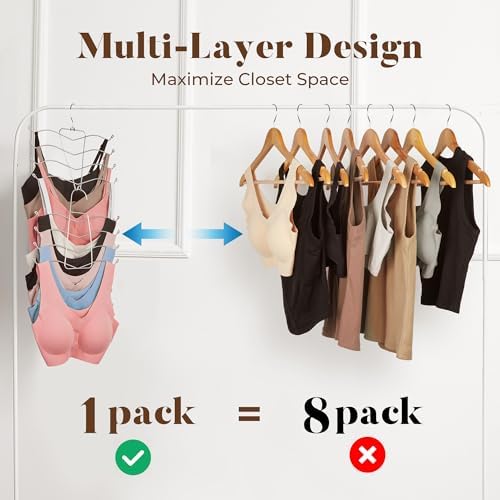 HOUSE DAY Bra Hangers 2 Pack, Tank Top Hangers Space Saving Hanger for Closet Organizers and Storage, Bra Organizer Clos