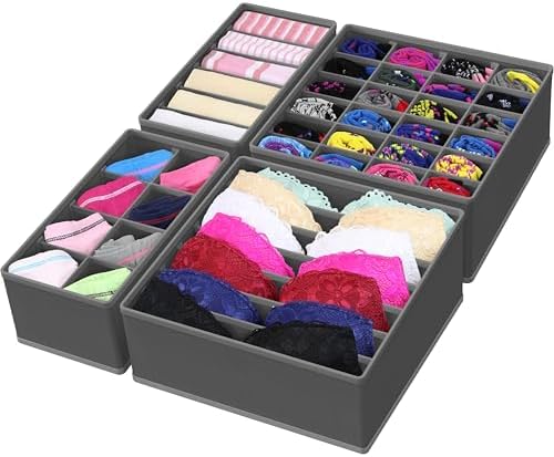 Simple Houseware 4-Pack Drawer Organizer Set for Underwear/Socks/Bra