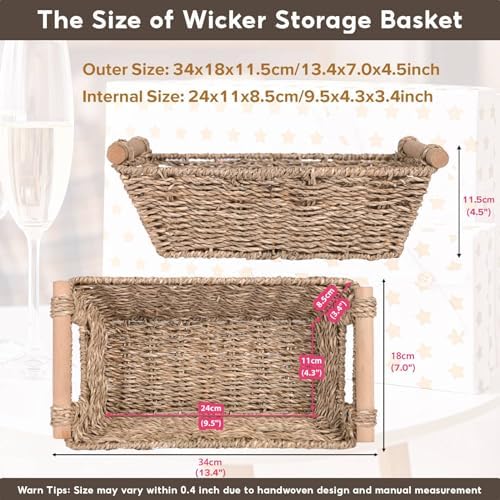 Small Wicker Baskets,small baskets for organizing,wicker storage Basket,small woven basket Seagrass Storage Baskets,Ratt