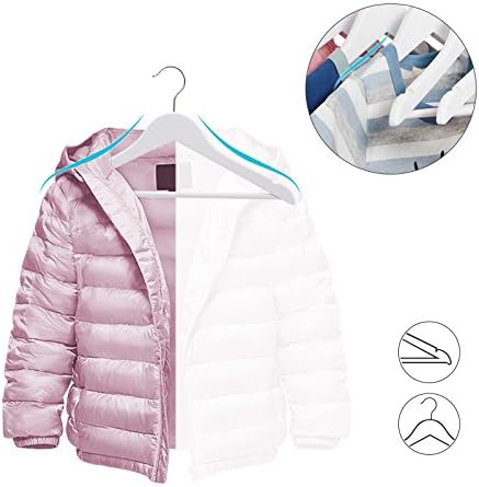 SONGMICS Wood Children's Hangers, Pack of 20 Kid's Clothes Hangers, with Trousers Bar, Shoulder Notches, 360° Swivel Hoo