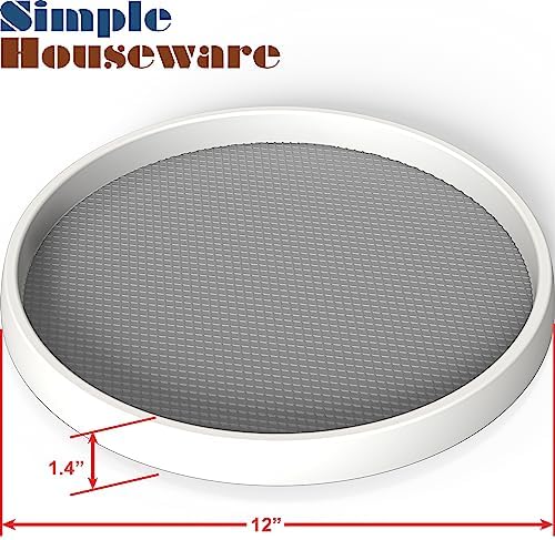 Simple Houseware 12-Inch Lazy Susan Spice Organizer Rotating Tray, 5-Pack